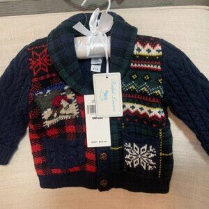 NWT Ralph Lauren Baby Boy Christmas Sweater, 3-6 mo